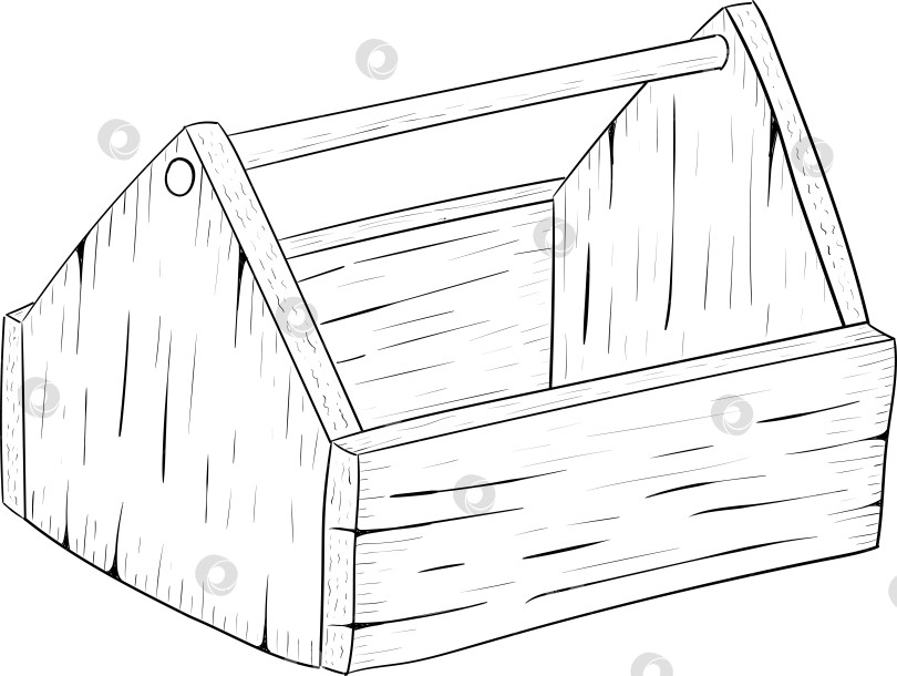 Скачать Черно-белая векторная иллюстрация садовых инструментов и принадлежностей. Гравюра с весенним настроением для упаковки, открыток и декоративных целей. фотосток Ozero