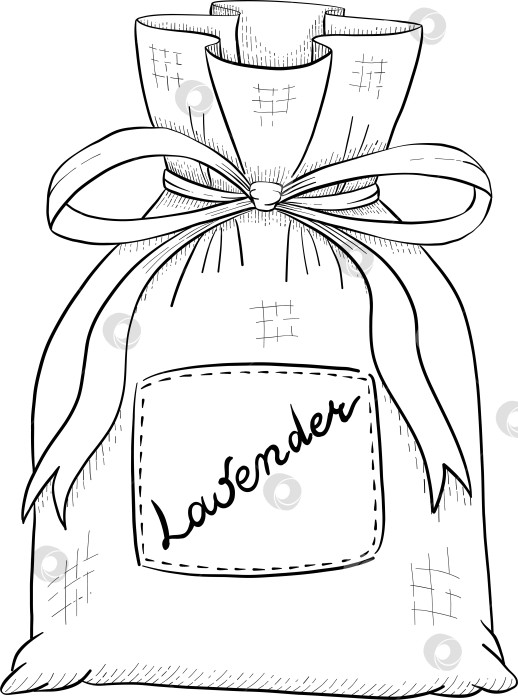 Скачать Ботанический эскиз лаванды, выполненный вручную черными чернилами на белой бумаге, с натуралистичными деталями и изящными линиями. фотосток Ozero