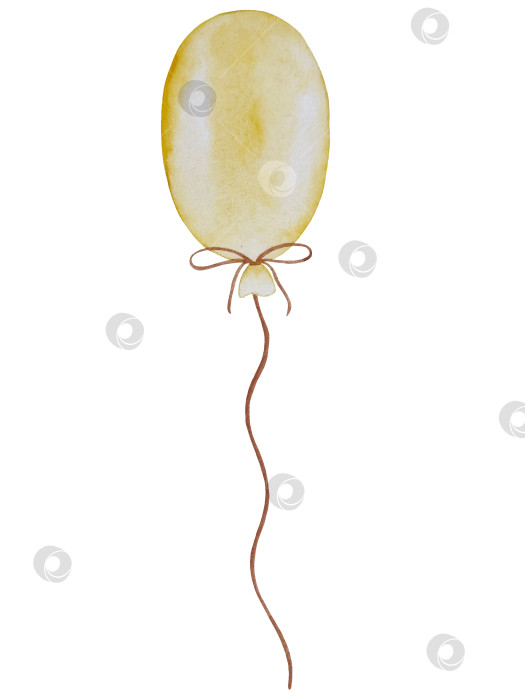 Скачать Набор акварельных иллюстраций для детского праздника с плюшевым мишкой и воздушными шариками для поздравительных открыток на детские праздники, приглашений на детские дни рождения, веб-сайта и упаковки. фотосток Ozero