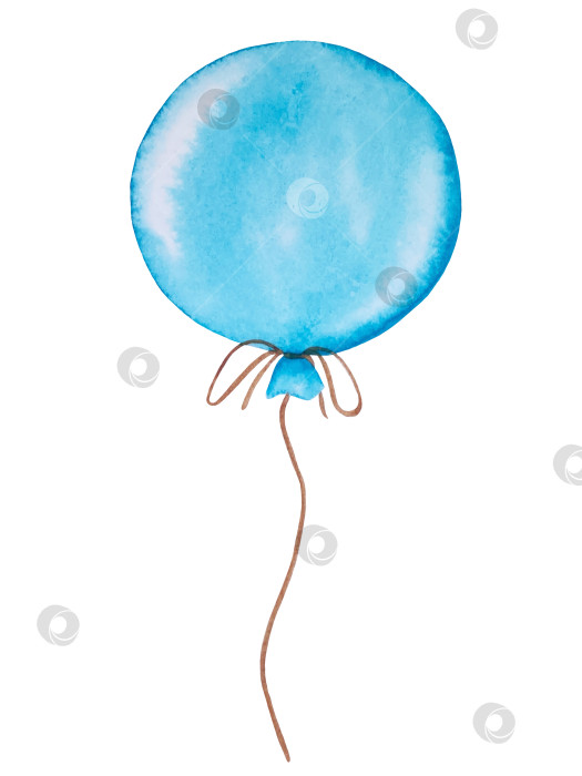 Скачать Набор акварельных иллюстраций для детского праздника с плюшевым мишкой и воздушными шариками для поздравительных открыток на детские праздники, приглашений на детские дни рождения, веб-сайта и упаковки. фотосток Ozero