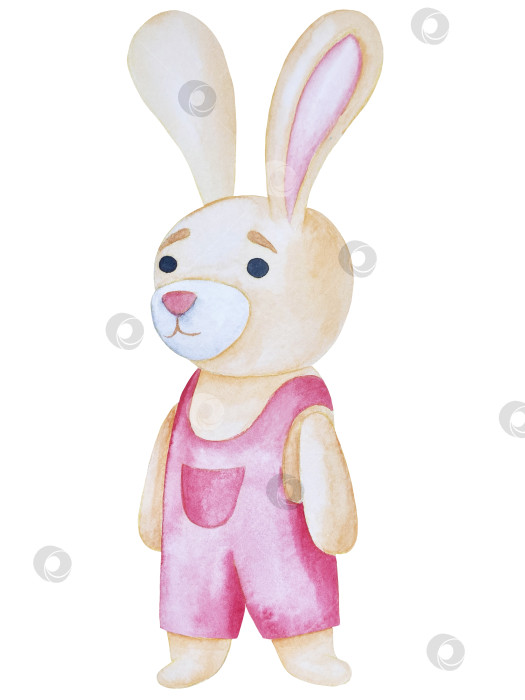 Скачать Набор акварельных иллюстраций для детского праздника с плюшевым мишкой и воздушными шариками для поздравительных открыток на детские праздники, приглашений на детские дни рождения, веб-сайта и упаковки. фотосток Ozero