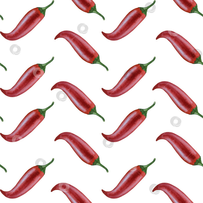 Скачать Целые и нарезанные стручки красного перца чили на белом фоне. Ботаническая акварельная иллюстрация пряных овощей с зелеными листьями, выполненная от руки. Для дизайна упаковки, ресторанного меню, кухни фотосток Ozero