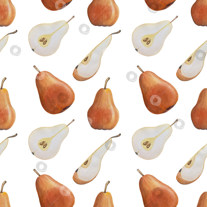 Скачать Акварельная иллюстрация "Сладкие груши", фрукты на изолированном фоне, ботаническая роспись. Спелая желтая груша с листьями и цветами фотосток Ozero