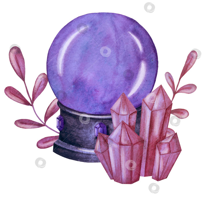 Скачать Набор акварельных иллюстраций с мифическими эзотерическими элементами и духовными колдовскими предметами. Книга заклинаний, небесные кристаллы, зелья, свечи, грибы, карты Таро. Идеально подходит для фэнтезийного дизайна и колдовских визуальных эффектов фотосток Ozero