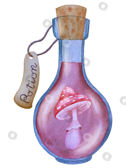 Скачать Набор акварельных иллюстраций с мифическими эзотерическими элементами и духовными колдовскими предметами. Книга заклинаний, небесные кристаллы, зелья, свечи, грибы, карты Таро. Идеально подходит для фэнтезийного дизайна и колдовских визуальных эффектов фотосток Ozero