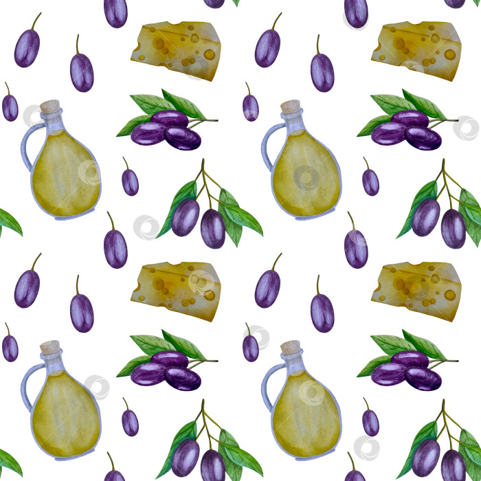 Скачать Акварельная иллюстрация пиццы и набора иллюстраций ингредиентов. Нарисованная от руки итальянская еда быстрого приготовления на белом фоне. фотосток Ozero