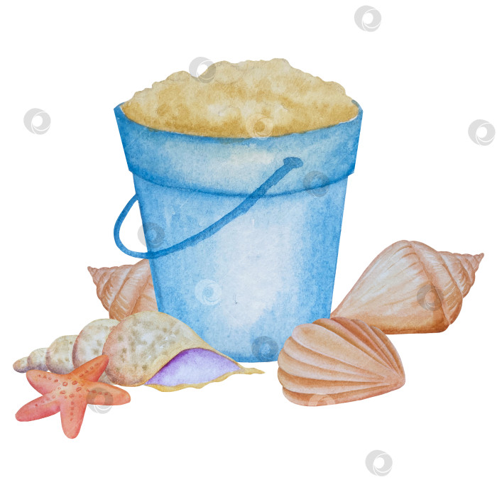 Скачать Летний пляжный набор, нарисованный акварелью от руки, с элементами прибрежного курорта, такими как пальма, пляжный зонт, коктейли, ракушки, солнцезащитные очки, шляпа и цветы. Элементы для дизайна открыток, упаковки, веб-сайта. фотосток Ozero