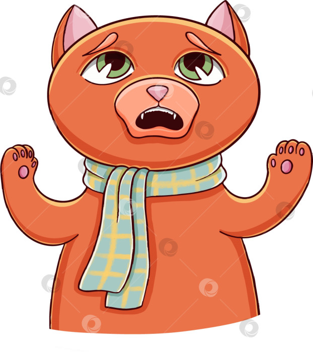 Скачать Набор наклеек с кошками для скрапбукинга и иллюстраций в социальных сетях фотосток Ozero