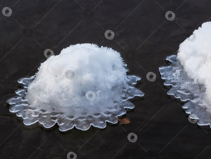 Скачать Заделайте весенний лед на черной воде фотосток Ozero