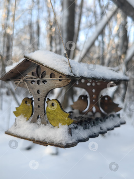 Скачать Кормушка для птиц в роще фотосток Ozero