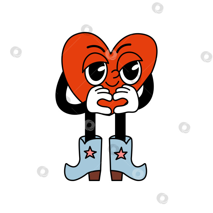 Скачать Мультяшный персонаж с заводным сердцем и сапогами фотосток Ozero