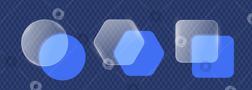 Скачать Набор для дизайна пользовательского интерфейса с абстрактными формами Glassmorphism фотосток Ozero