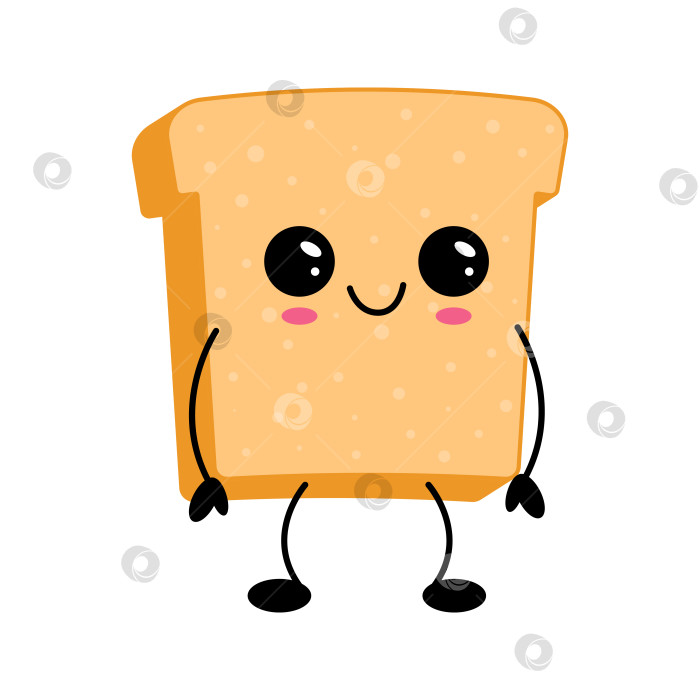 Скачать Милый кавайный тостовый хлеб с мультяшным персонажем фотосток Ozero