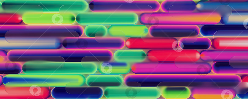 Скачать Градиентные 3D-формы. Абстрактные красочные линии, яркие плавные изгибы. Градиентные трубки в плавном стиле с плавным переходом цветов. 3d-иллюстрация фотосток Ozero