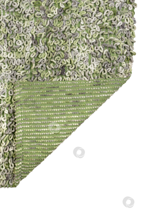 Скачать Зеленый меланжевый ковер с петлями: Текстильная отделка спереди и сзади фотосток Ozero