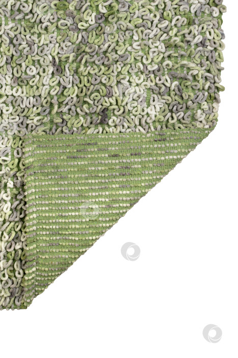 Скачать Зеленый меланжевый ковер с петлями: Текстильная отделка спереди и сзади фотосток Ozero