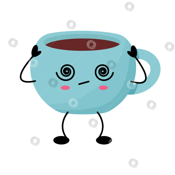 Скачать Милый кавайный мультяшный персонаж из кофейной чашки фотосток Ozero