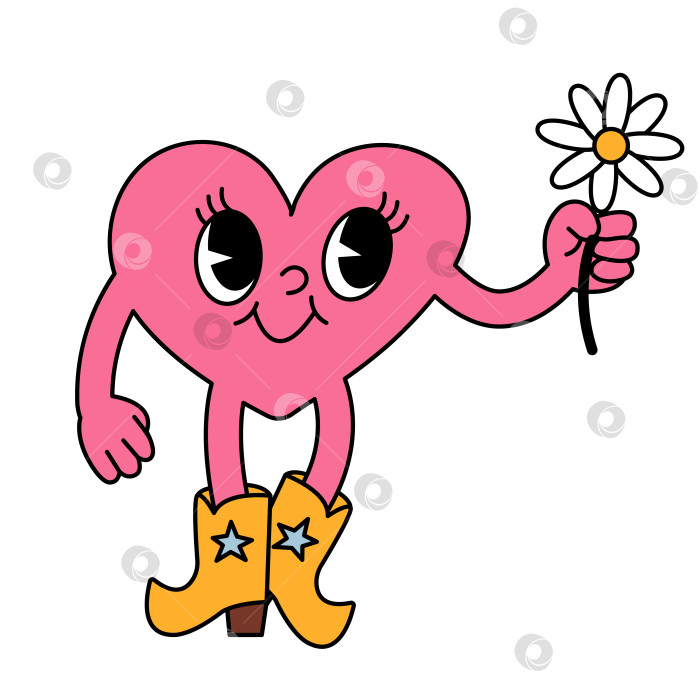 Скачать Милый заводной персонаж из мультфильма "Розовое сердечко" фотосток Ozero