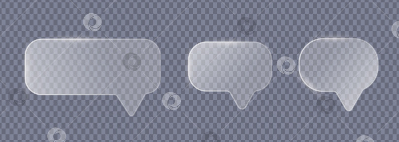 Скачать Набор элементов пользовательского интерфейса речевого пузыря Glassmorphism фотосток Ozero