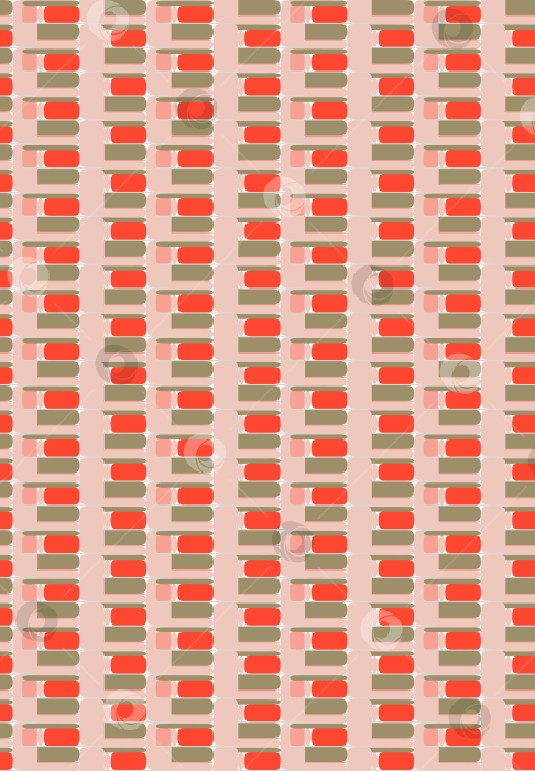 Скачать Закругленные прямоугольники разных размеров и цветов создают абстрактный векторный бесшовный узор. фотосток Ozero