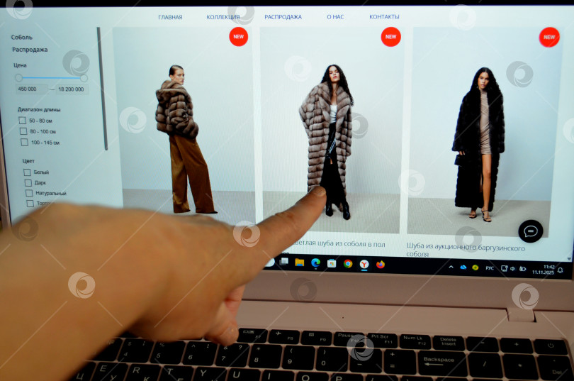 Скачать Женщина выбирает шубу фотосток Ozero