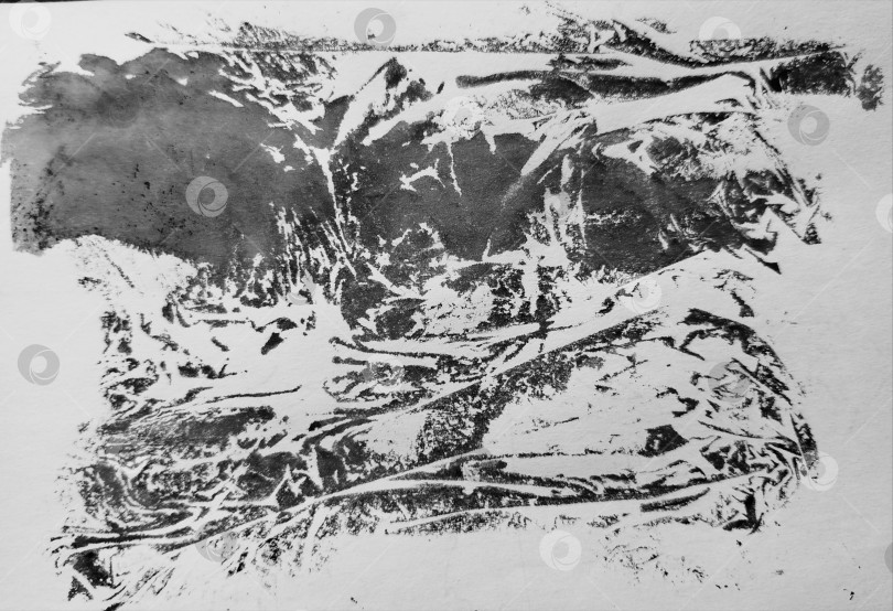 Скачать Абстрактный чёрно-белый пейзаж в технике монотипия фотосток Ozero