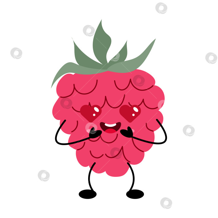 Скачать Симпатичная Кавайная иллюстрация малинового персонажа фотосток Ozero