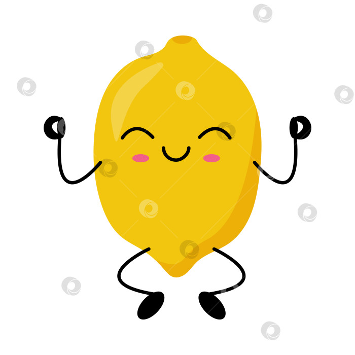 Скачать Симпатичная Кавайная иллюстрация лимонного персонажа фотосток Ozero