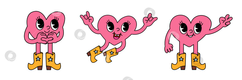 Скачать Иллюстрация набора персонажей в виде розового заводного сердечка фотосток Ozero