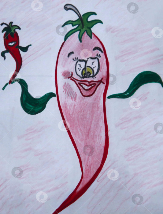 Скачать Рисунок с изображением красного перца фотосток Ozero