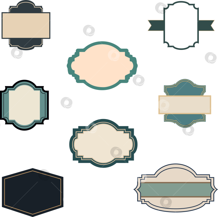 Скачать Коллекция декоративных рамок и этикеток фотосток Ozero