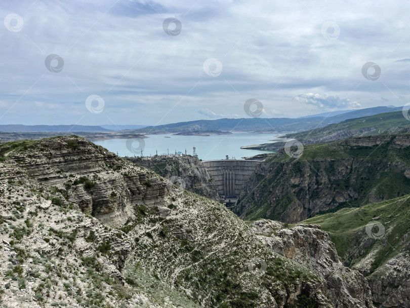 Скачать Плотина Чиркейской ГЭС фотосток Ozero