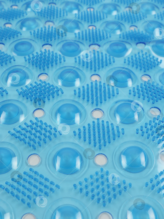 Скачать Голубой коврик для ванной из поливинилхлорида, лицевая сторона с массажным эффектом фотосток Ozero