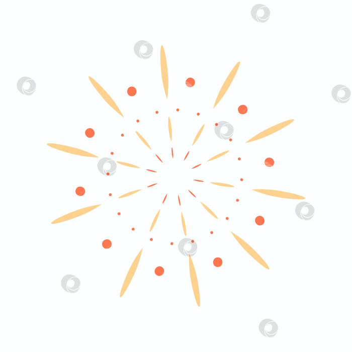 Скачать Фейерверк с кругами на белом фоне. Векторная рисованная иллюстрация для ваших проектов. фотосток Ozero