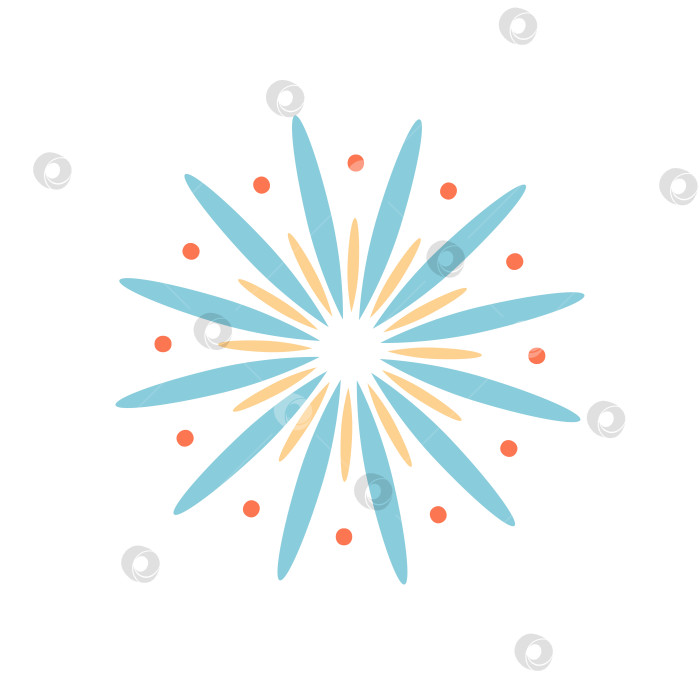 Скачать 11. Желто-синий фейерверк с кругами на белом фоне фотосток Ozero