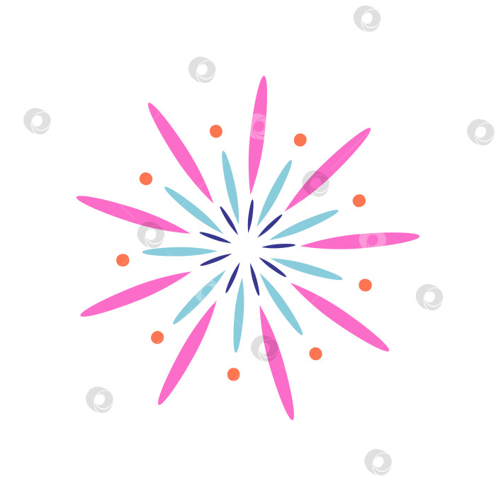 Скачать Разноцветный фейерверк с кругами на белом фоне. Векторная рисованная иллюстрация для ваших проектов. фотосток Ozero
