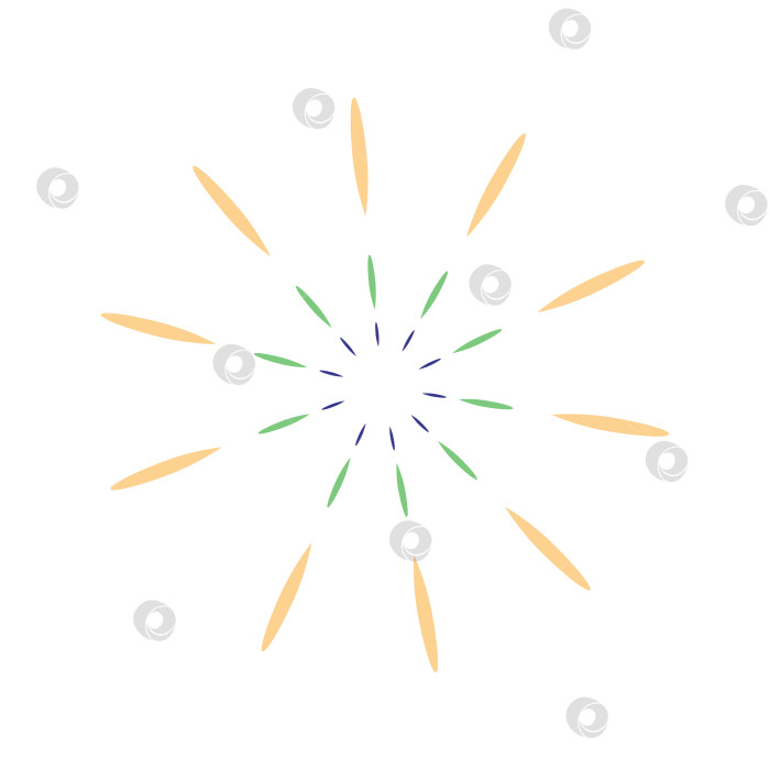 Скачать Простой фейерверк на белом фоне. Векторная рисованная иллюстрация для ваших проектов. фотосток Ozero