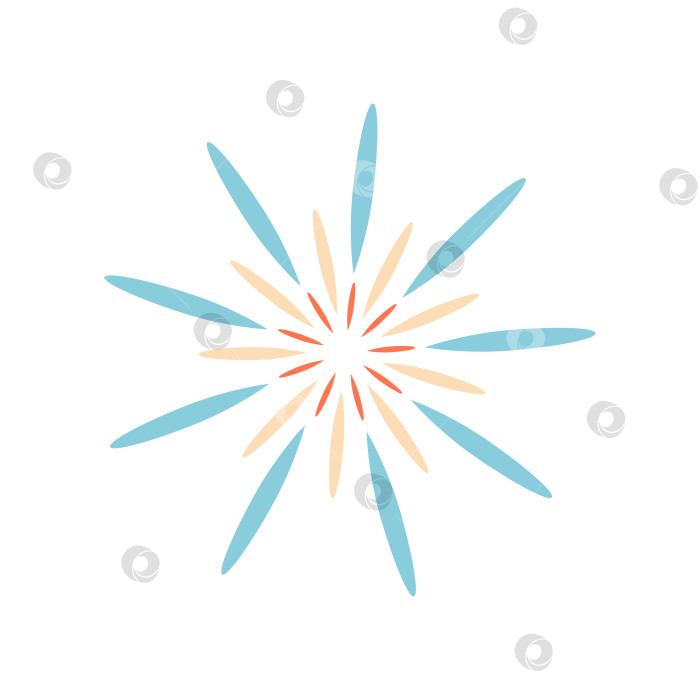 Скачать Простой разноцветный фейерверк на белом фоне. Векторная рисованная иллюстрация для ваших проектов. фотосток Ozero