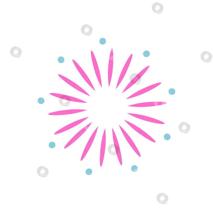 Скачать Один простой фейерверк с кругами на белом фоне. Векторная рисованная иллюстрация для ваших проектов. фотосток Ozero