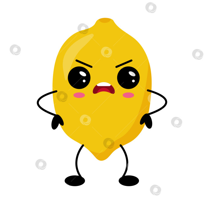 Скачать Милый Кавайный персонаж из мультфильма "Подмигивающий лимон" фотосток Ozero