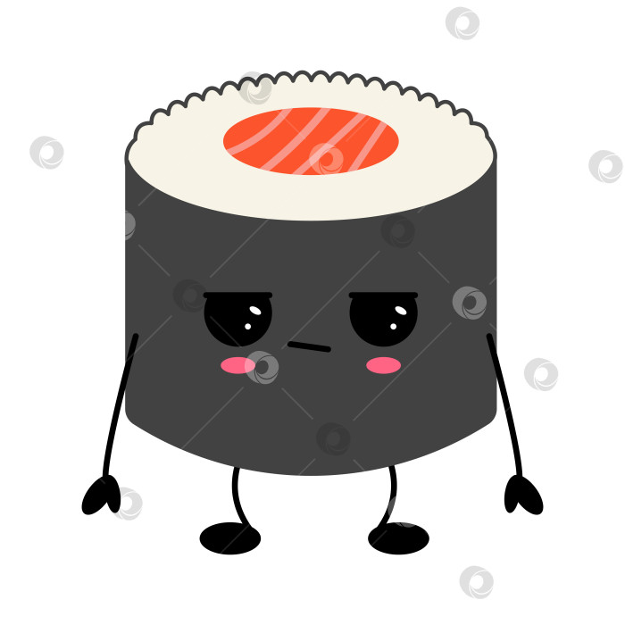 Скачать Милый Кавайный персонаж Суши-ролла фотосток Ozero