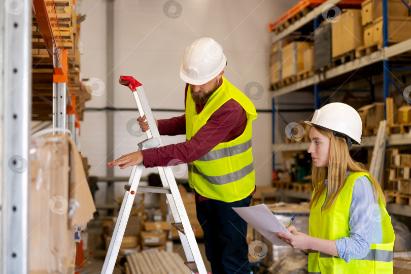 Скачать Начальник склада Определяет расположение полок с лестницы. фотосток Ozero