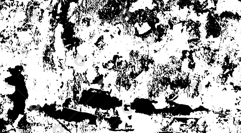 Скачать Черно-белый фон в стиле старого гранжа. Темная монохромная текстура. Векторный узор из трещин, грязи, сколов, потертостей фотосток Ozero
