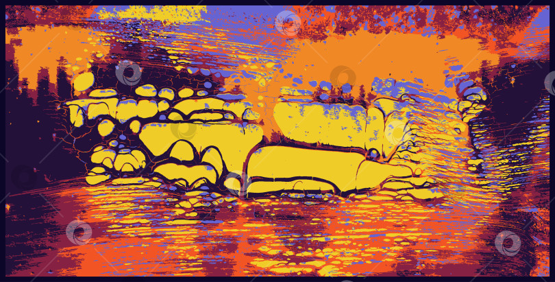 Скачать Картина сделана из пятен от эрозии на старой поверхности. Изумительный фон в стиле гранж-грязь. Спонтанные подтеки и пятна на стене. Водопад из камней. Извержения вулканов, река огненной лавы. Вектор фотосток Ozero