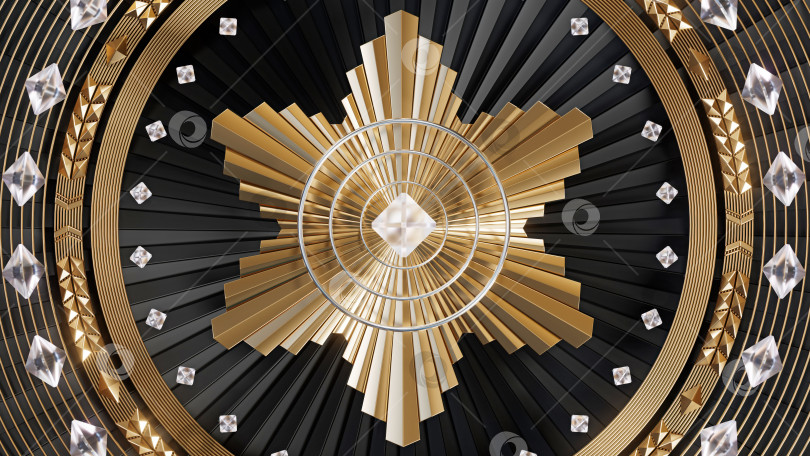 Скачать 3D-значок в виде стеклянной звезды. Золотые элементы, ретро-футуристический стиль. 3d-иллюстрация фотосток Ozero