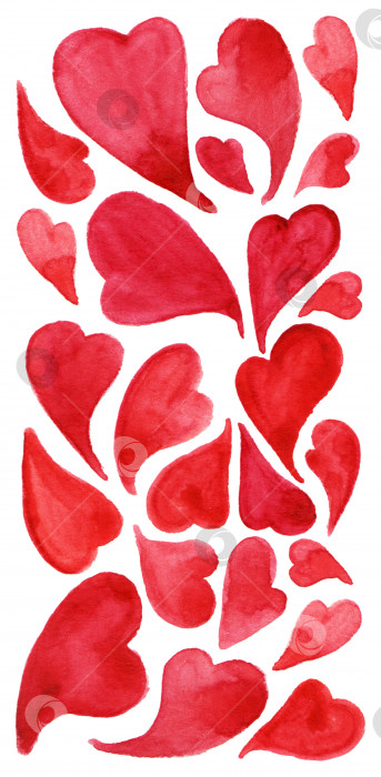 Скачать Акварельное красное сердце символ любви значок изолированный набор фотосток Ozero