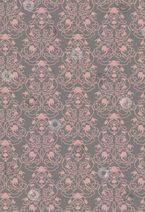 Скачать Множество переплетенных форм, похожих на стебли, и стилизованных листьев пастельных тонов в бесшовном узоре для открыток, текстиля, обоев, веб-сайтов. фотосток Ozero