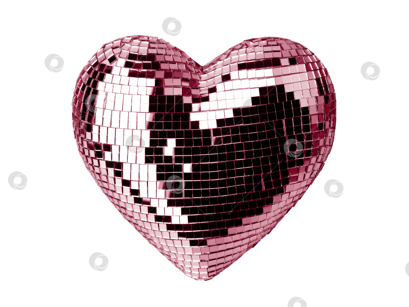 Скачать объемное зеркальное сердечко, праздничный декор, аксессуар для фотосессии фотосток Ozero