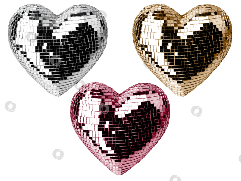 Скачать объемное зеркальное сердечко, праздничный декор, аксессуар для фотосессии фотосток Ozero