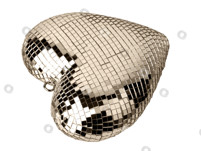 Скачать объемное зеркальное сердечко, праздничный декор, аксессуар для фотосессии фотосток Ozero